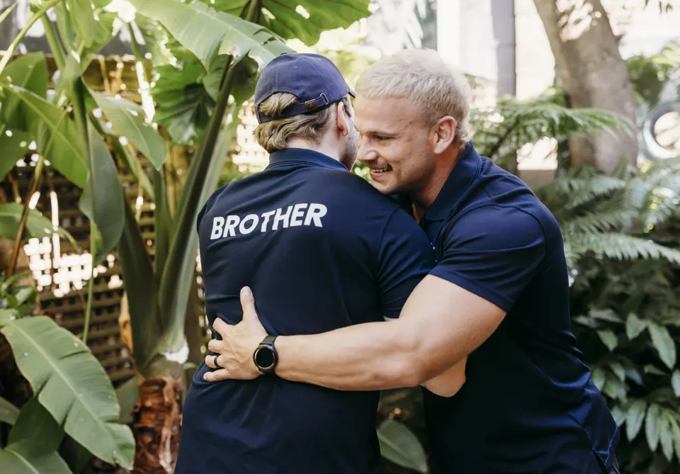 Two Brothers sharing a big hug